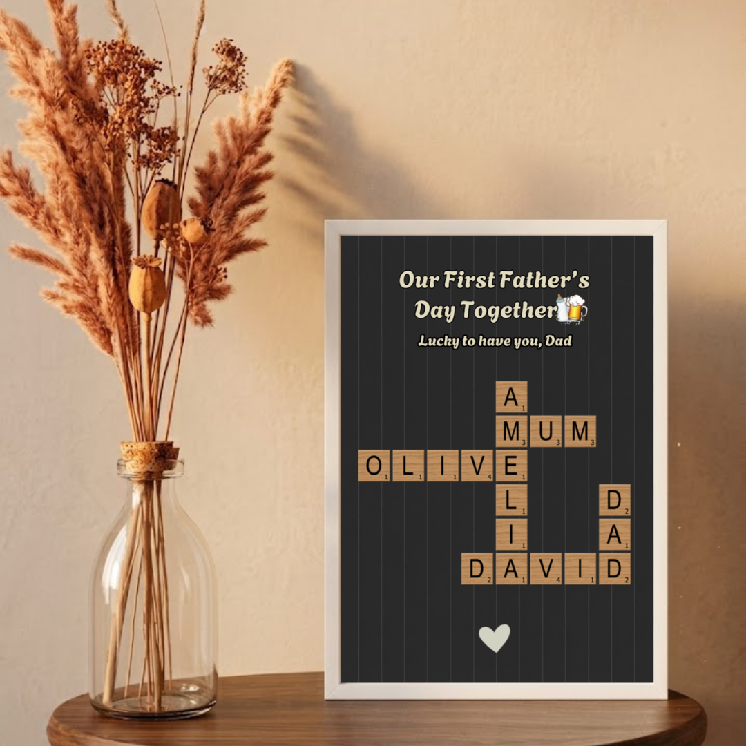 Personalised Father's Day Family Crossword Poster