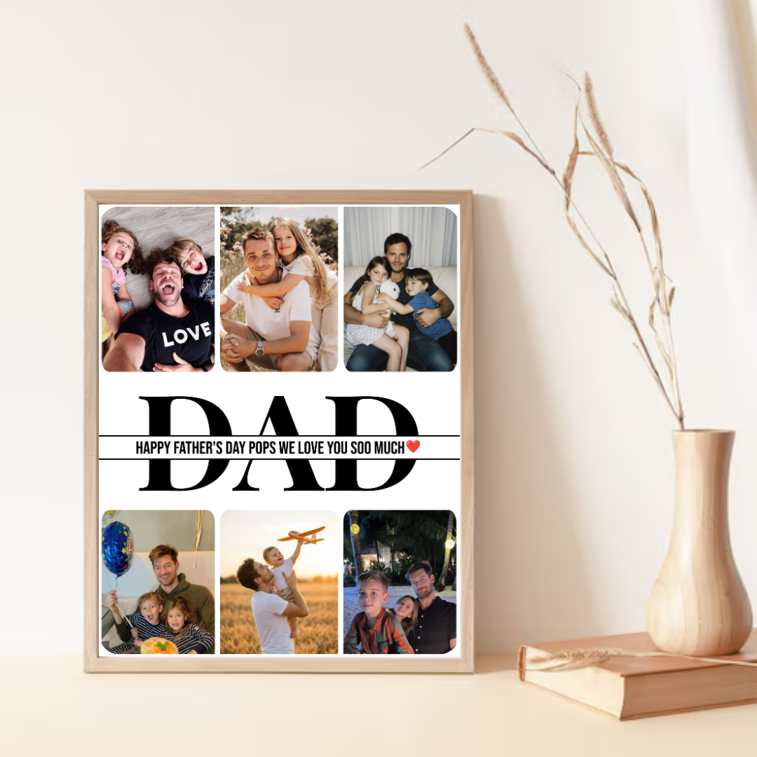 Personalised DAD Photo Collage Poster