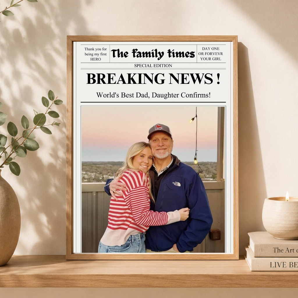 Personalised Father's Day Newspaper Poster