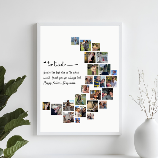 Personalised Half Moon Photo Collage Poster