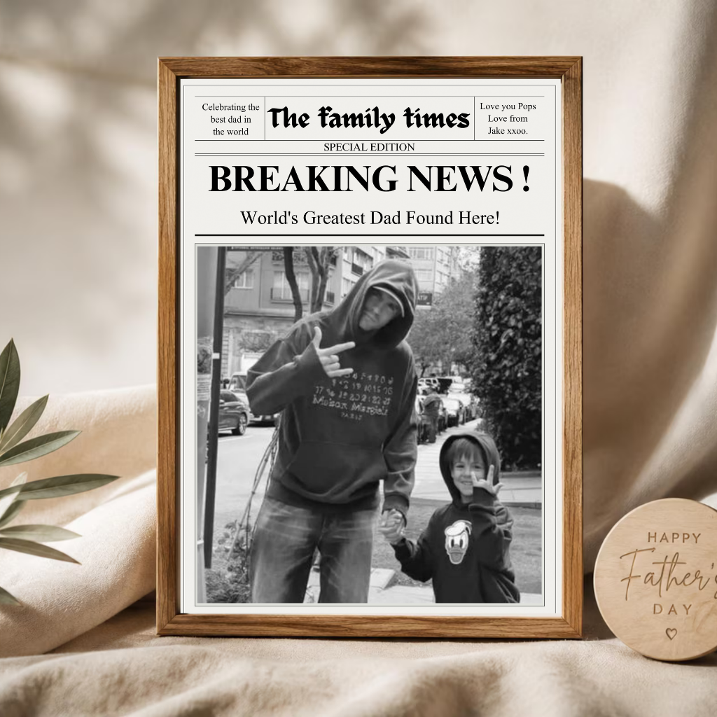 Personalised Father's Day Newspaper Poster