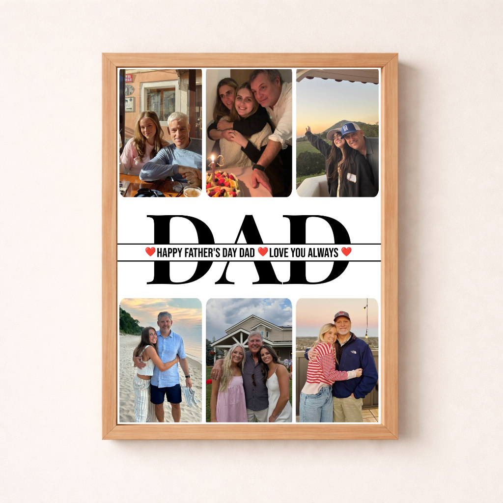 Personalised DAD Photo Collage Poster