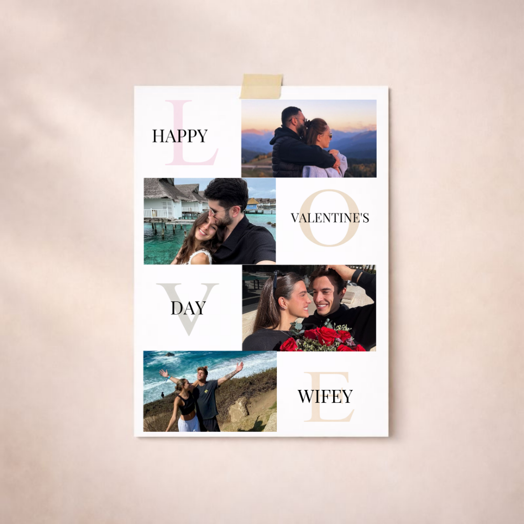 Personalised Happy Valentine’s Day Photo Collage Poster