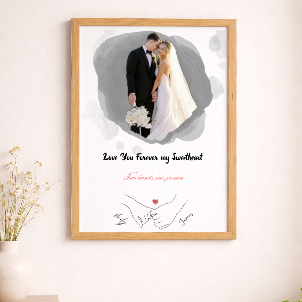 Personalised Couple Hand‑in‑Hand Poster (A3)