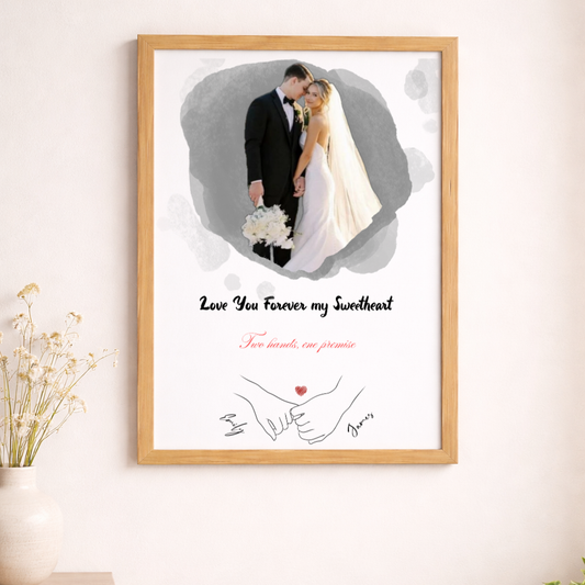 Personalised Couple Hand‑in‑Hand Poster (A3)