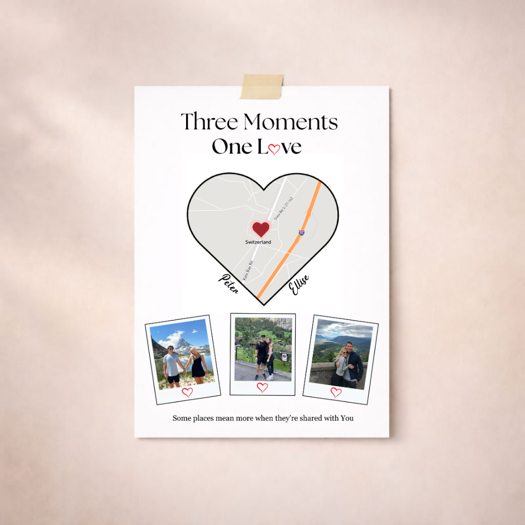 Personalised Heart Map Photo Poster