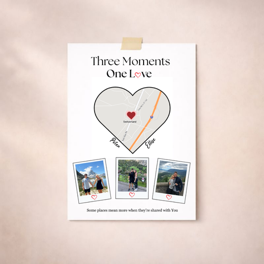 Personalised Heart Map Photo Poster