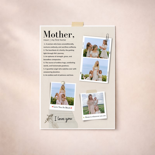 Personalised Mother Definition Photo Collage