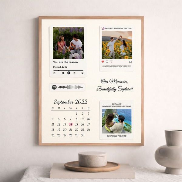 Personalised Song & Memory Calendar Poster