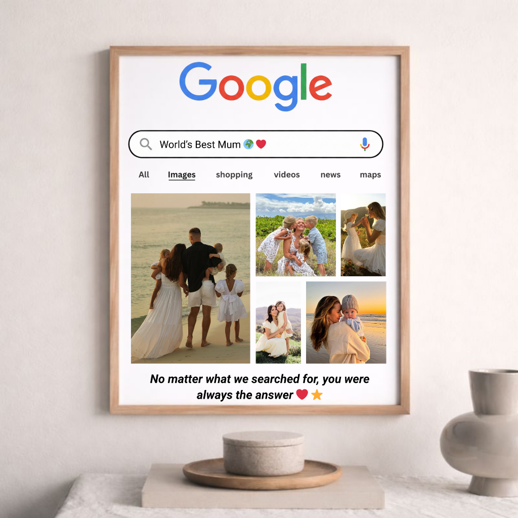 Personalized Google Search Photo Poster | Custom Gift for Mum