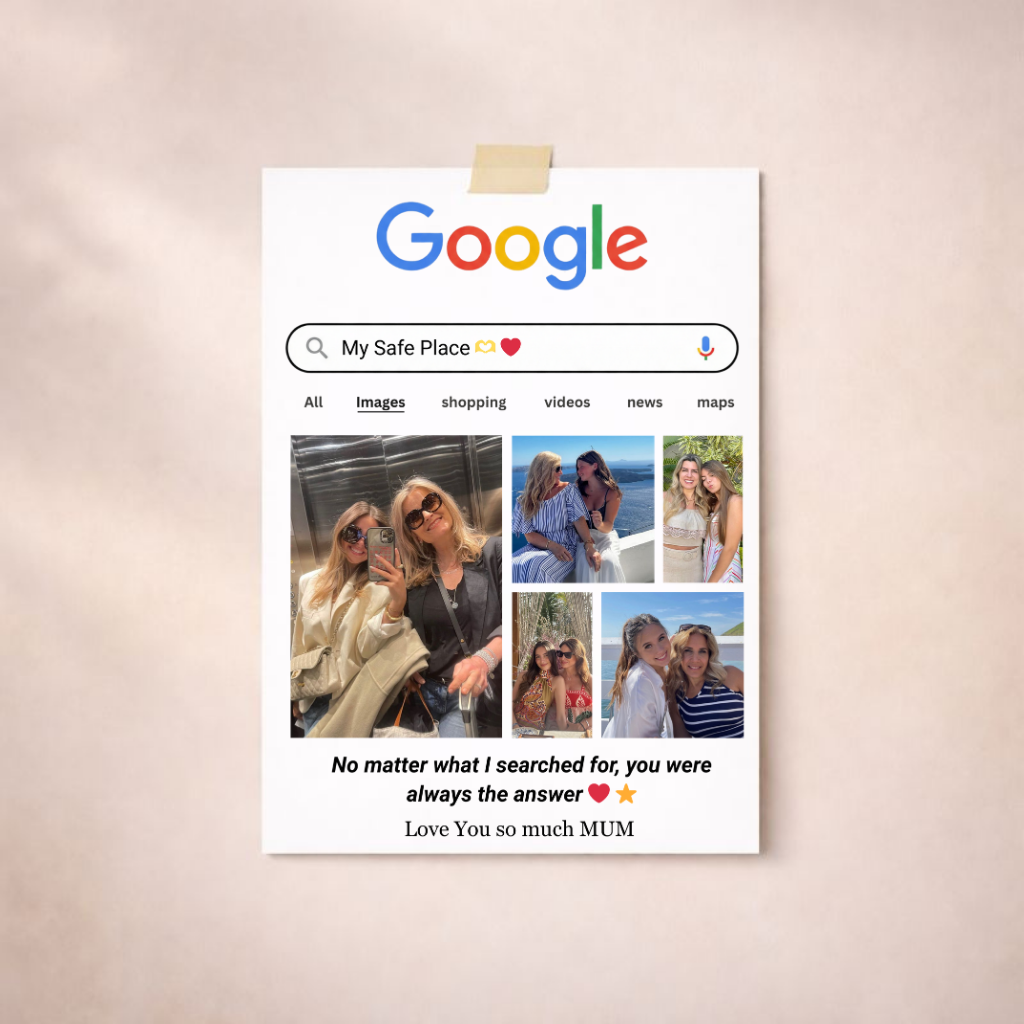 Personalized Google Search Photo Poster | Custom Gift for Mum