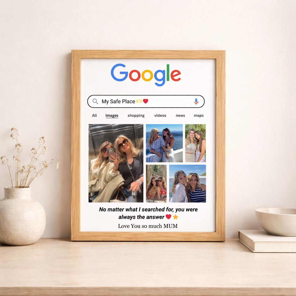 Personalized Google Search Photo Poster | Custom Gift for Mum