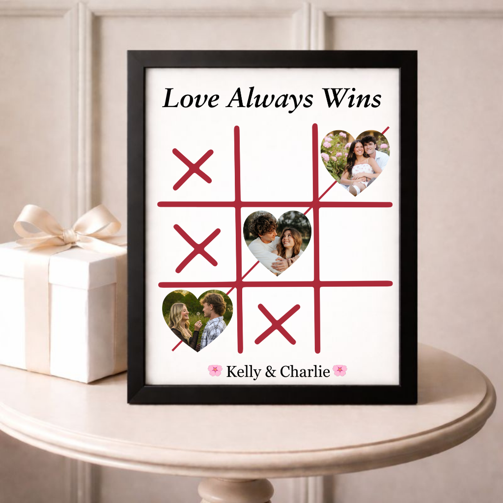 Personalised Tic-Tac-Toe Love Poster | Valentine's Day Gift – AllCustom