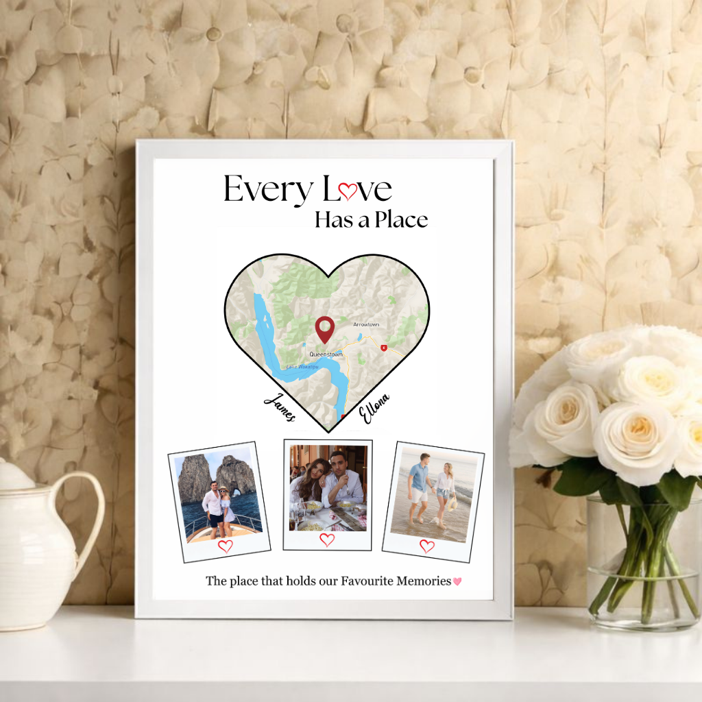 Personalised Heart Map Photo Poster