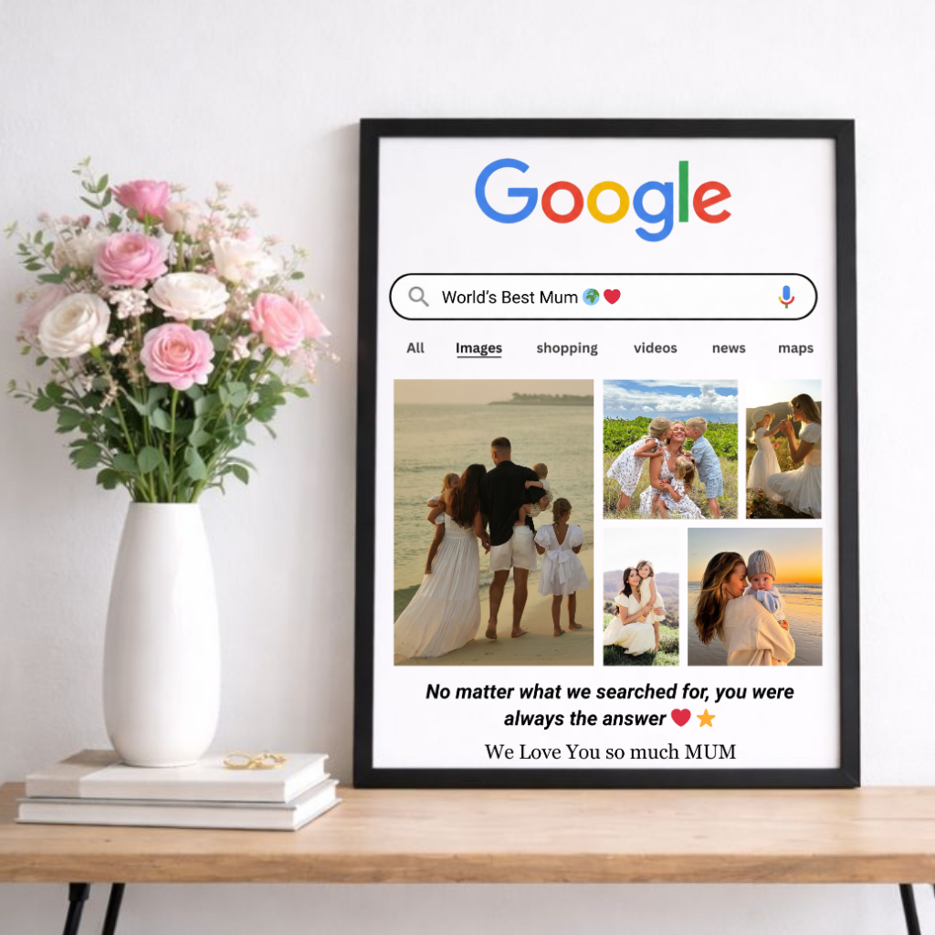 Personalized Google Search Photo Poster | Custom Gift for Mum