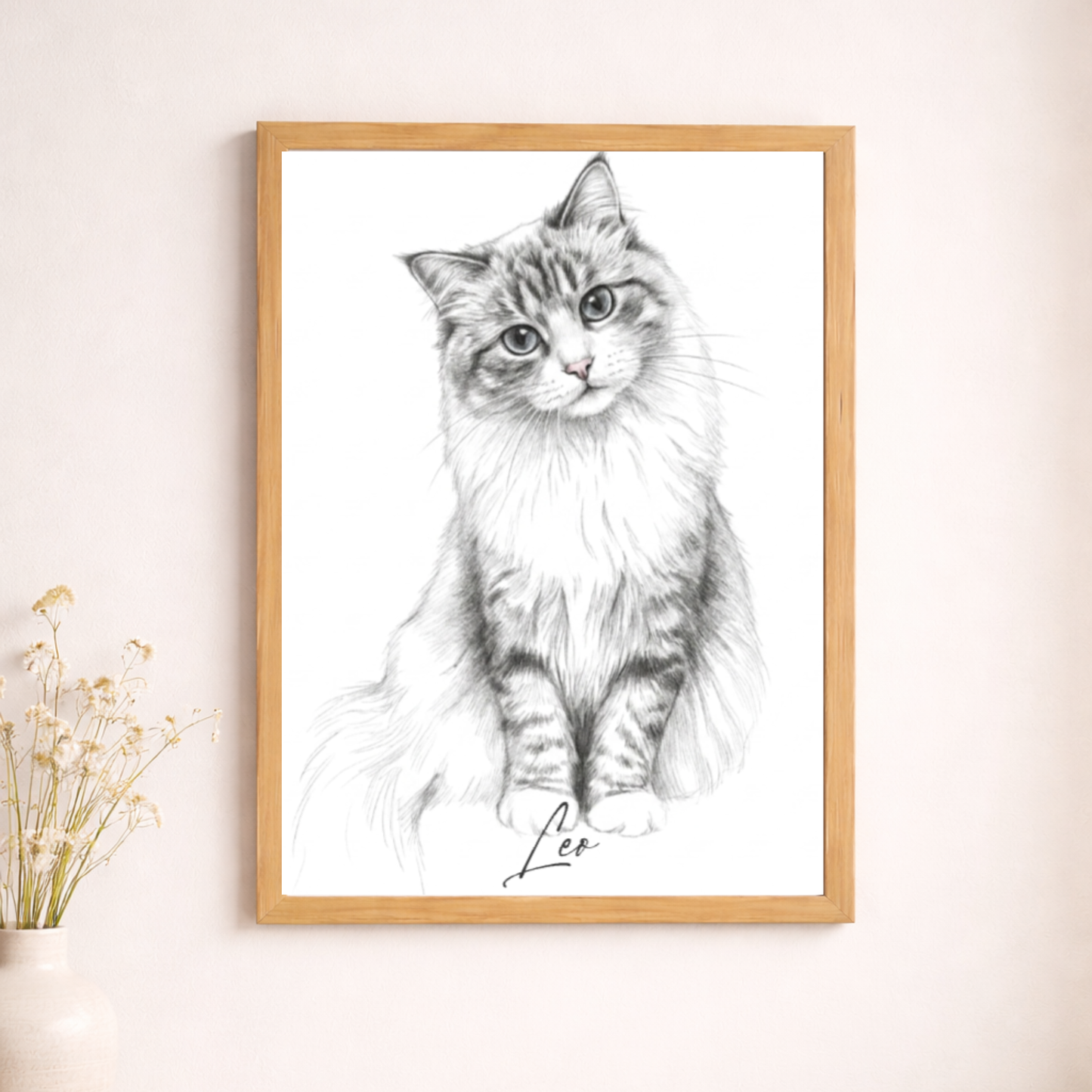 Pet Portrait — Hand-Drawn Style, From Your Photo