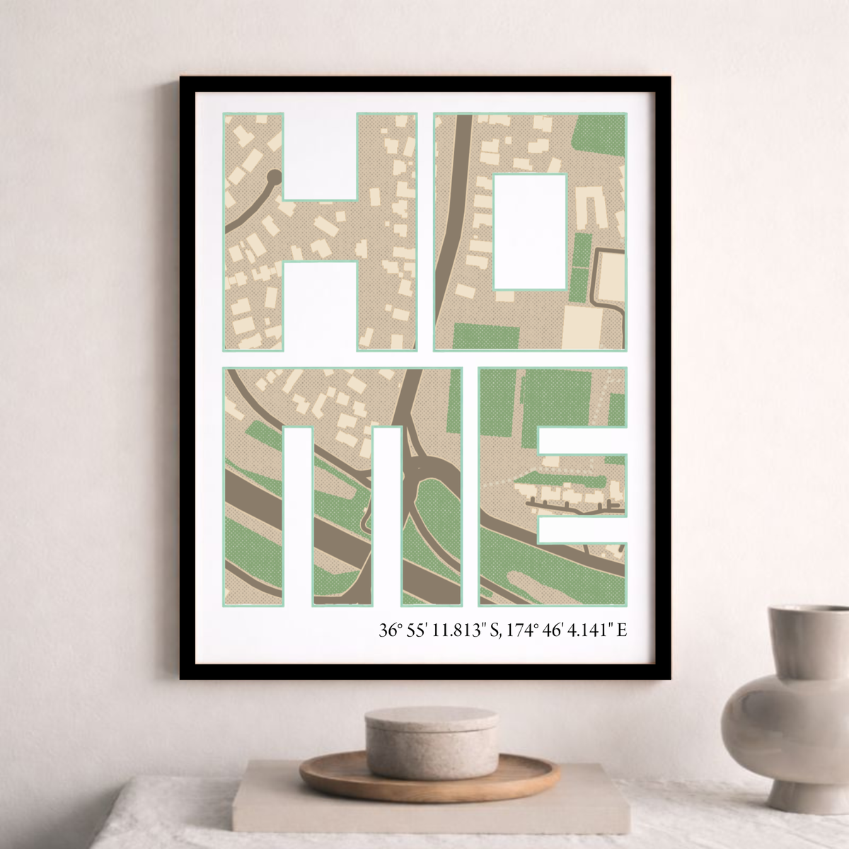 Personalised HOME Location Map Poster