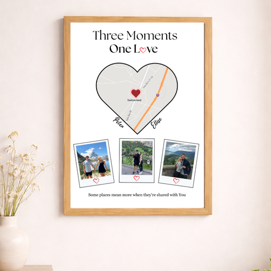Personalised Heart Map Photo Poster