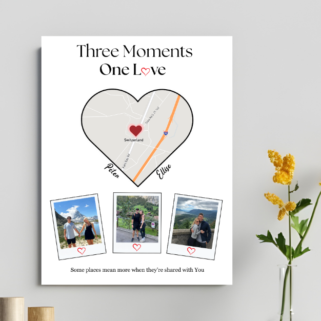 Personalised Heart Map Photo Poster